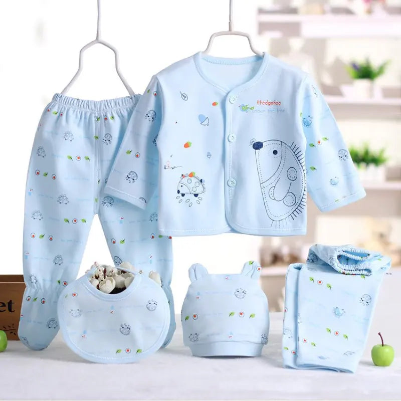 TinyTales Hedgehog Dream Set – 5-delat Rosa Babyset i Mjuk Bomull