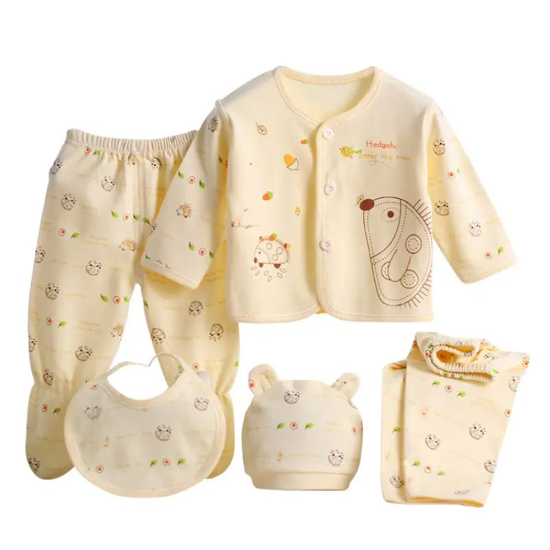 TinyTales Hedgehog Dream Set – 5-delat Rosa Babyset i Mjuk Bomull