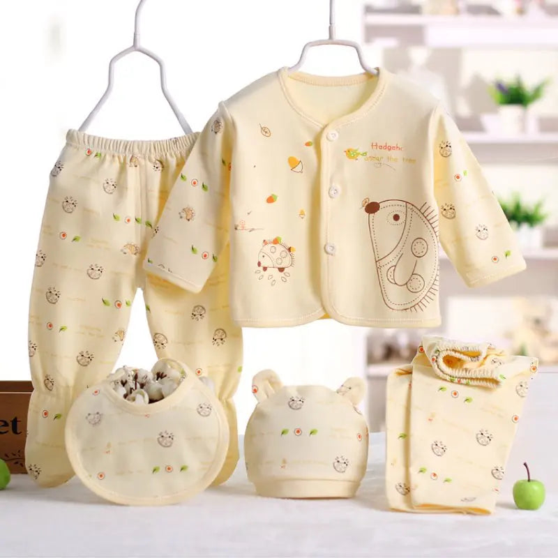 TinyTales Hedgehog Dream Set – 5-delat Rosa Babyset i Mjuk Bomull