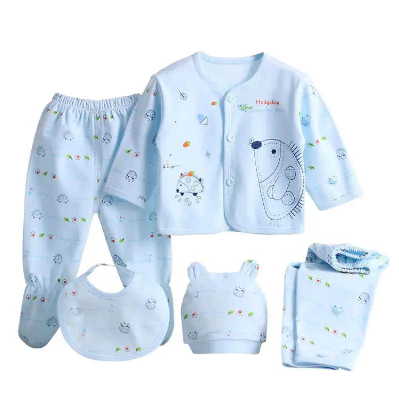 TinyTales Hedgehog Dream Set – 5-delat Rosa Babyset i Mjuk Bomull